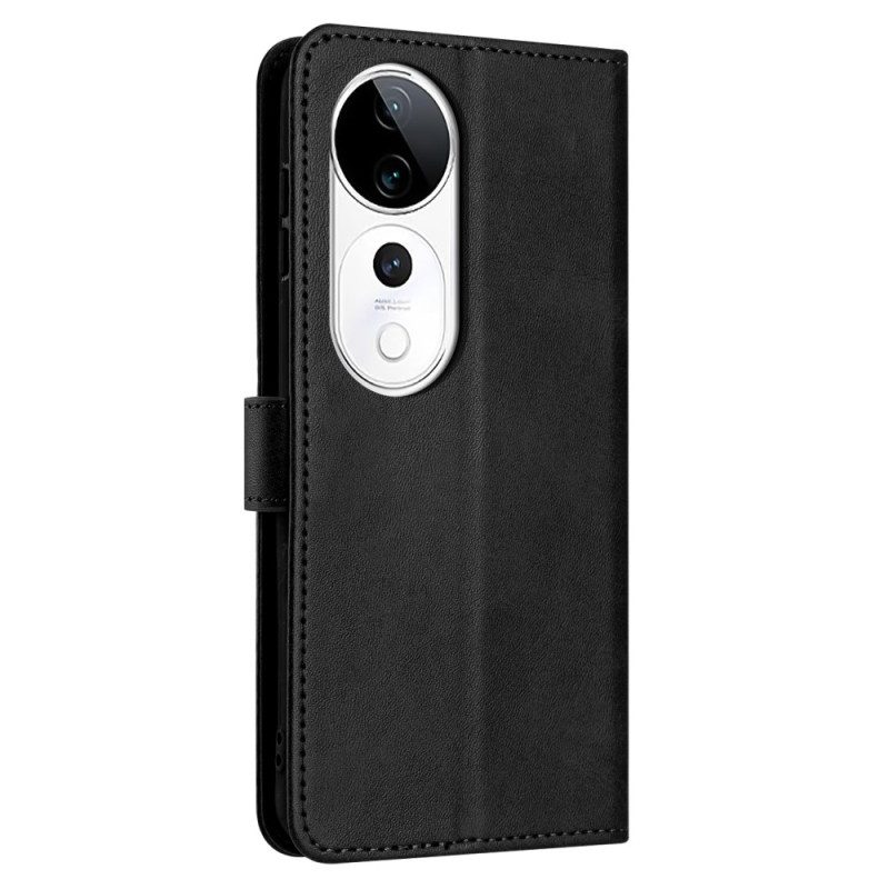 Läderskal Fodral Vivo V40 5g Lädereffekt Med Rem