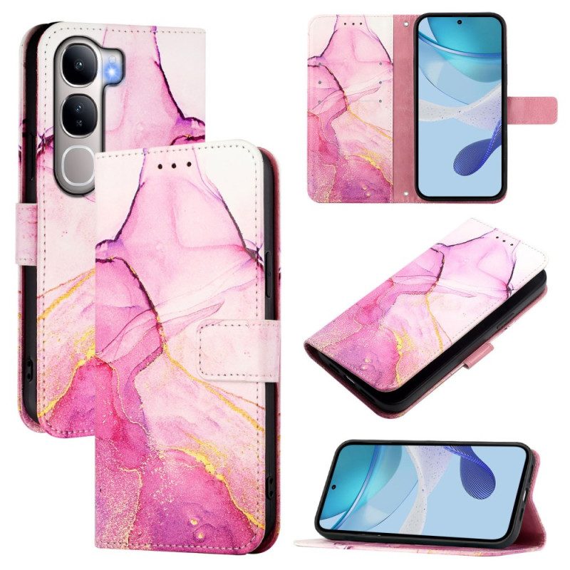 Läderskal Fodral Vivo V40 Lite 5g Marmormönster