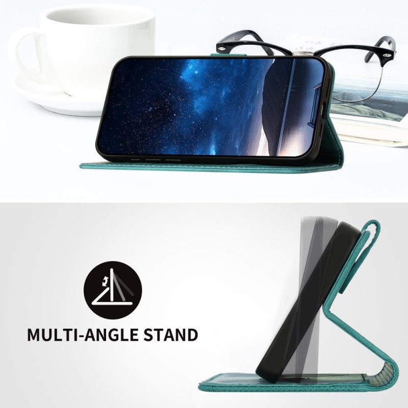 Läderskal Fodral Vivo V50 Lite 5g Geometrisk Armbandsdesign