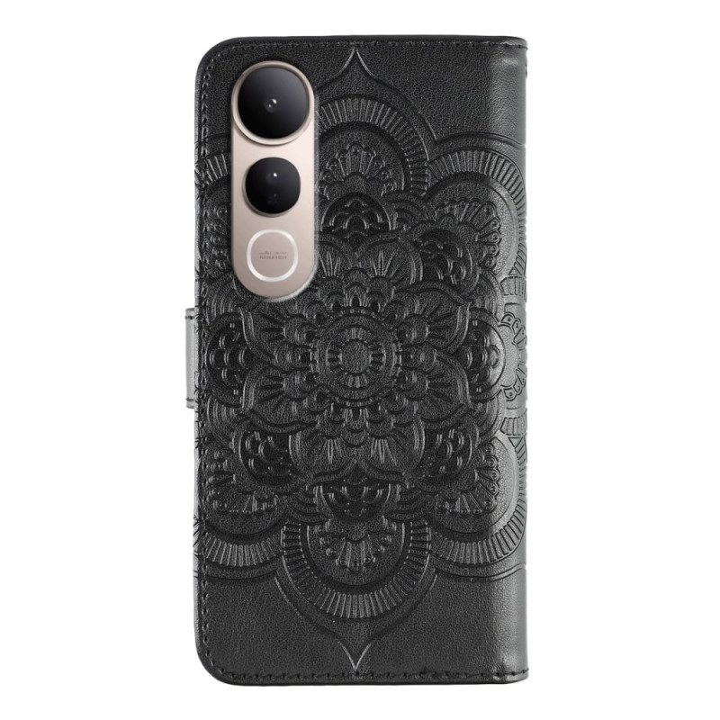 Läderskal Fodral Vivo V50 Lite 5g Mandalagravyr