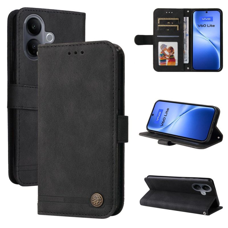 Läderskal Fodral Vivo V60 Lite Dekorativ Nit