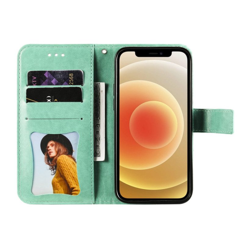 Läderskal Fodral Vivo V60 Lite Mandalatryck