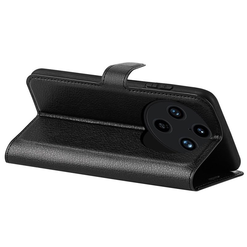 Läderskal Fodral Vivo X100 Pro Litchi Konstläder