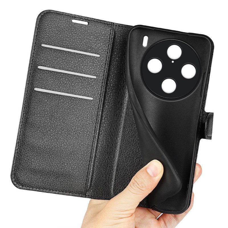 Läderskal Fodral Vivo X100 Pro Litchi Konstläder