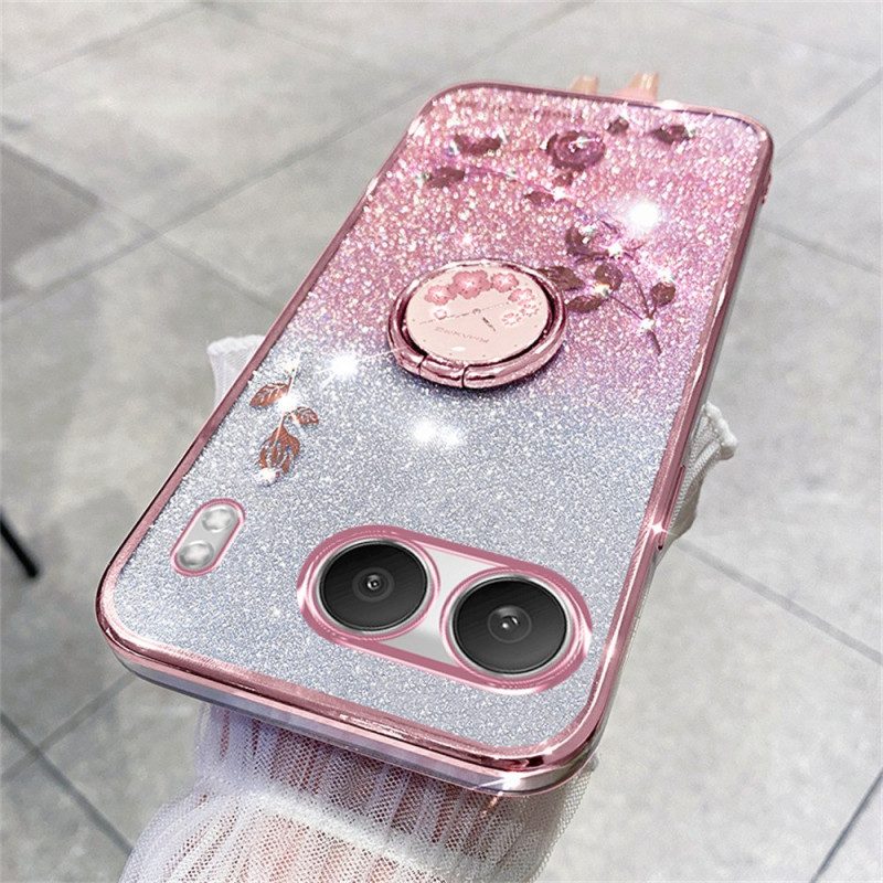 Skal För Oneplus Nord 4 Kadem Ringhållare Med Paljetter Och Strass