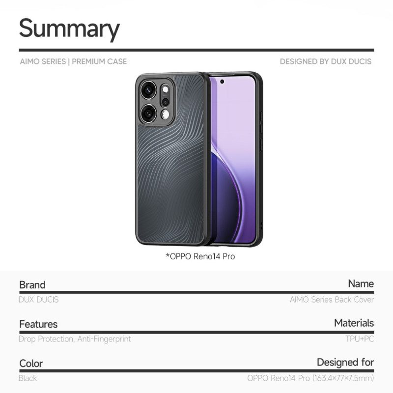 Skal För Oppo Reno 14 Pro 5g Aimo-serien Dux Ducis