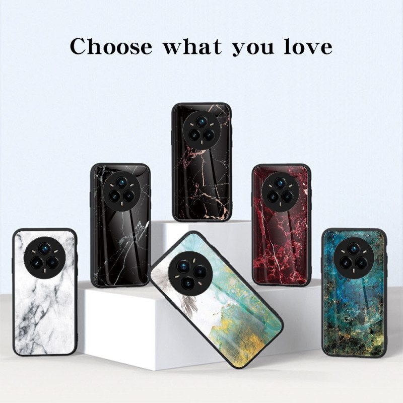 Skal För Realme 14 Pro Plus 5g Härdat Glas Med Marmoreffekt