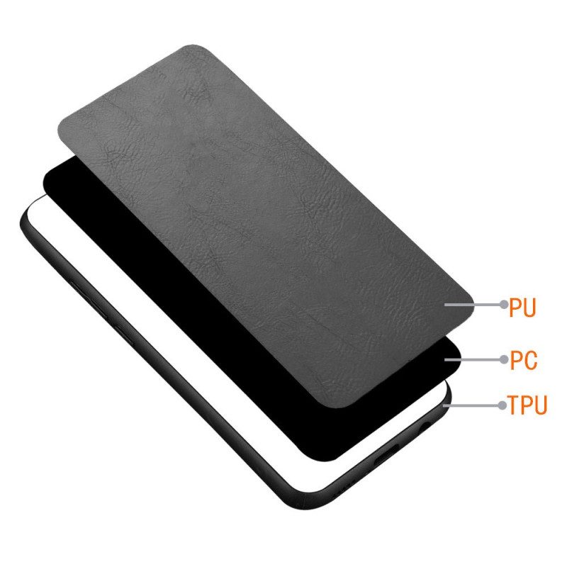 Skal För Realme C61 Sydd Lädereffekt