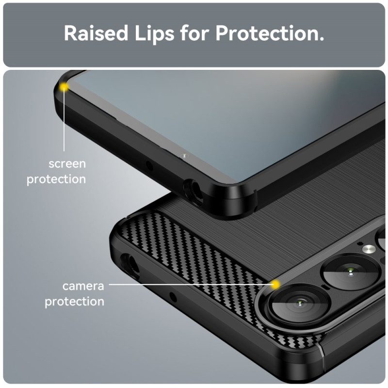 Skal För Sony Xperia 1 Vii Borstad Kolfiber