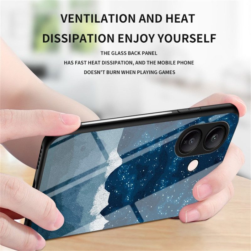 Skal För Vivo V60 Lite Himmelsblått Härdat Glas