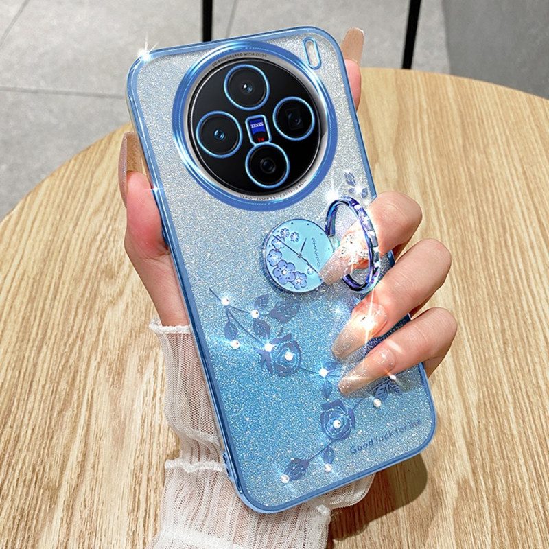 Skal För Vivo X200 Stativ Med Glitterblommor