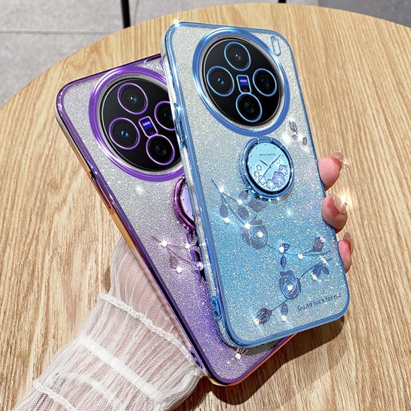 Skal För Vivo X200 Stativ Med Glitterblommor