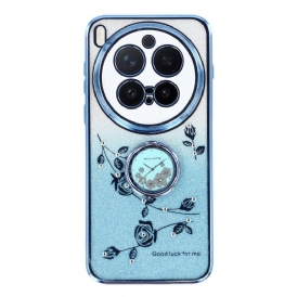 Skal För Vivo X300 Pro Ringhållare Med Blommor Och Strass