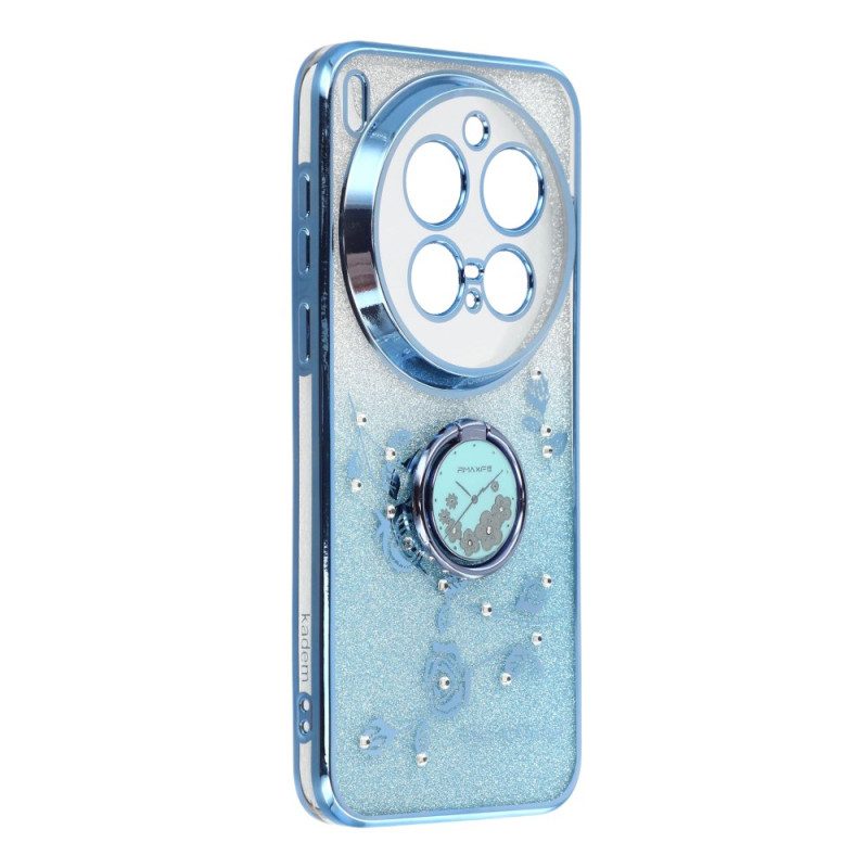 Skal För Vivo X300 Pro Ringhållare Med Blommor Och Strass