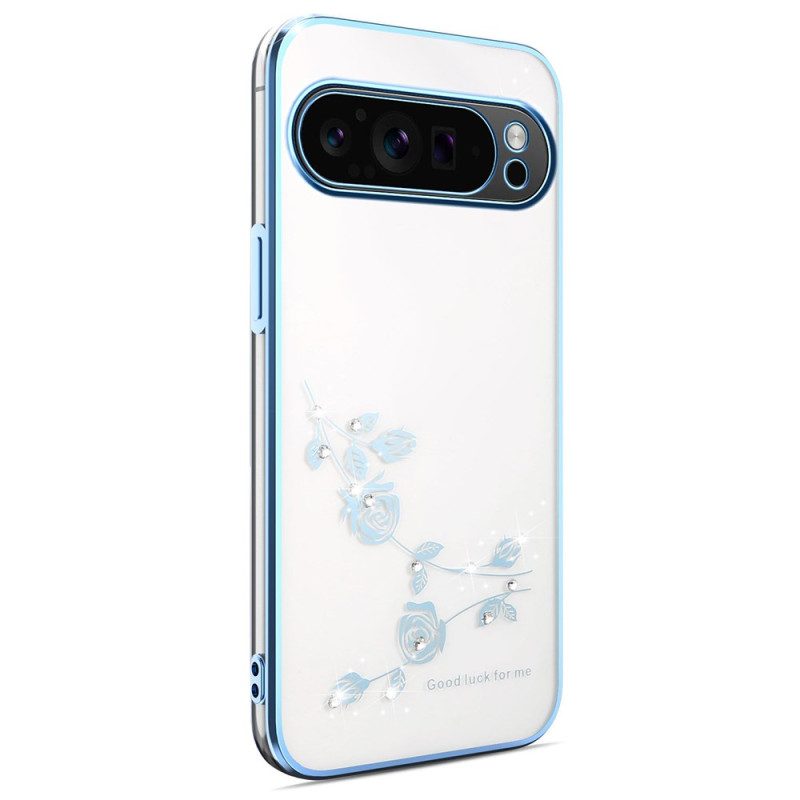 Skal Google Pixel 10 Pro Xl Telefonfodral Blomdekorationer Och Strass
