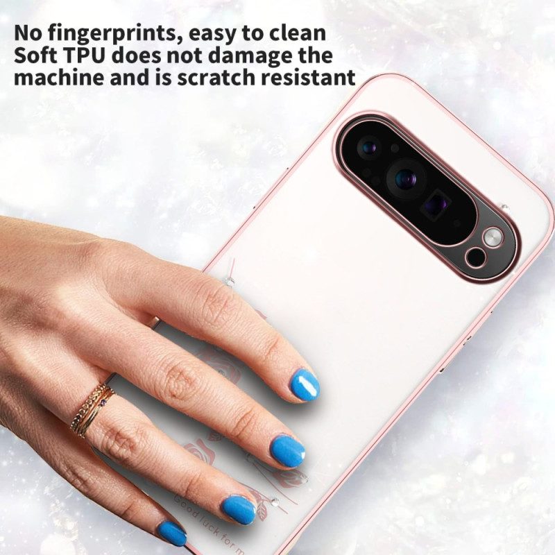 Skal Google Pixel 10 Pro Xl Telefonfodral Blomdekorationer Och Strass