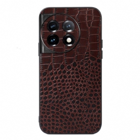Skal OnePlus 11 5G Äkta Crocodile Texture Läder