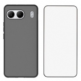 Skal Oneplus Nord 4 Matt Silikon Med Härdad Glasskärm Skydd