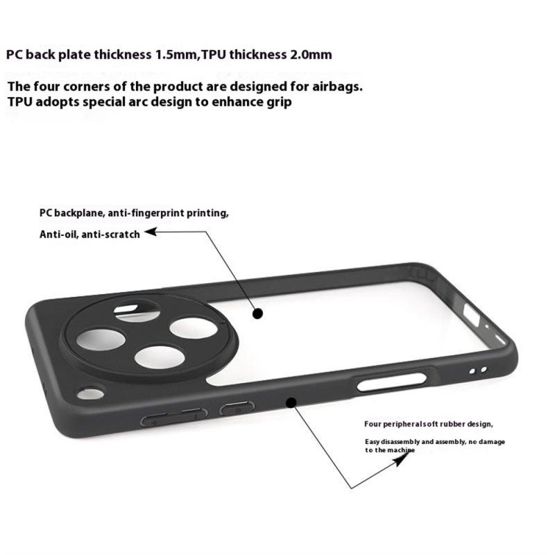 Skal Oppo Find X8 Pro Genomskinlig Med Silikonkanter