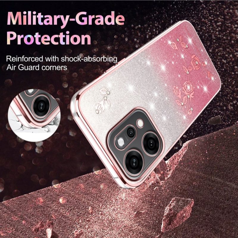 Skal Oppo Reno 14 Pro 5g Blommor Och Strass