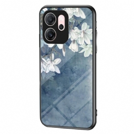 Skal Oppo Reno 14f 5g Härdat Glas Med Blommönster