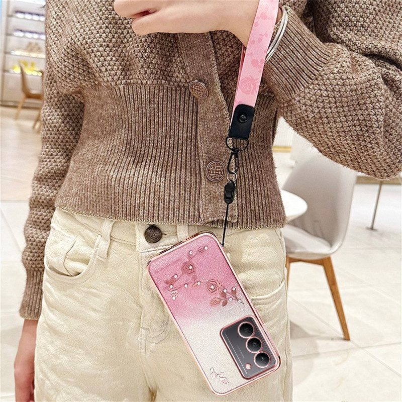 Skal Realme 14x 5g Kadem Blommor Och Strass Med Snodd