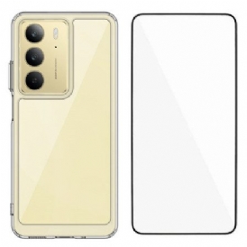 Skal Realme 14x 5g Transparent Med Skärmskydd I Härdat Glas