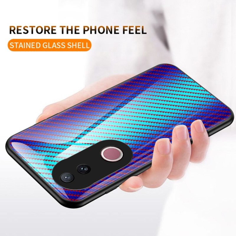 Skal Vivo V50 5g Telefonfodral Härdat Glas I Kolfiber