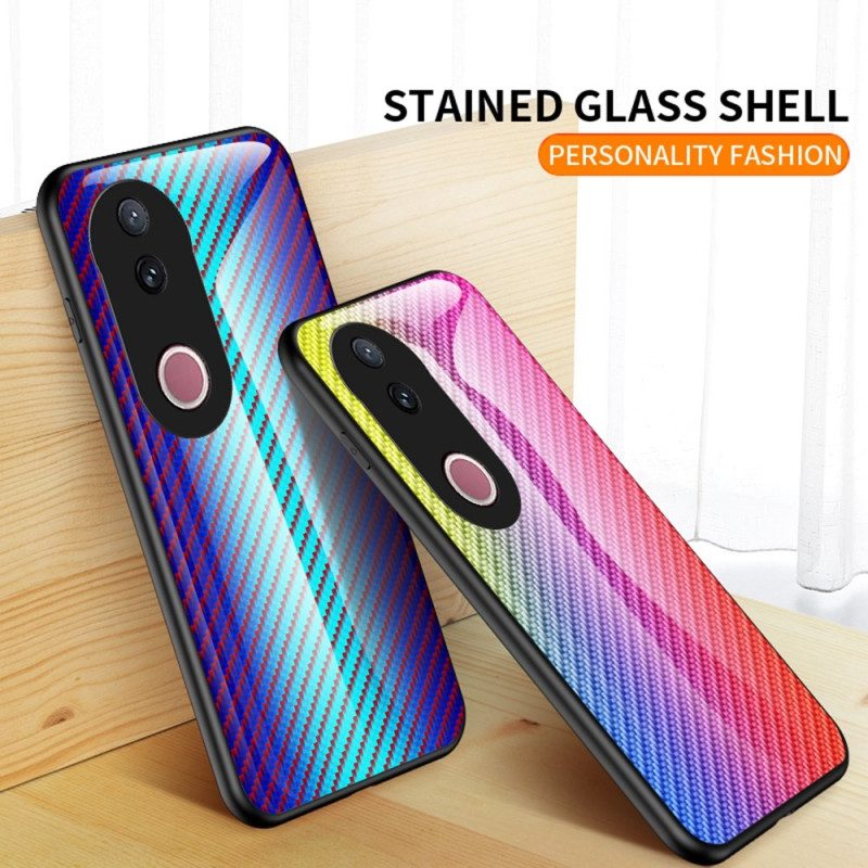 Skal Vivo V50 5g Telefonfodral Härdat Glas I Kolfiber