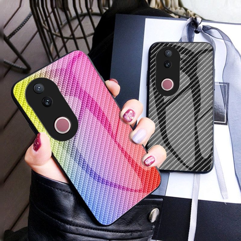 Skal Vivo V50 5g Telefonfodral Härdat Glas I Kolfiber