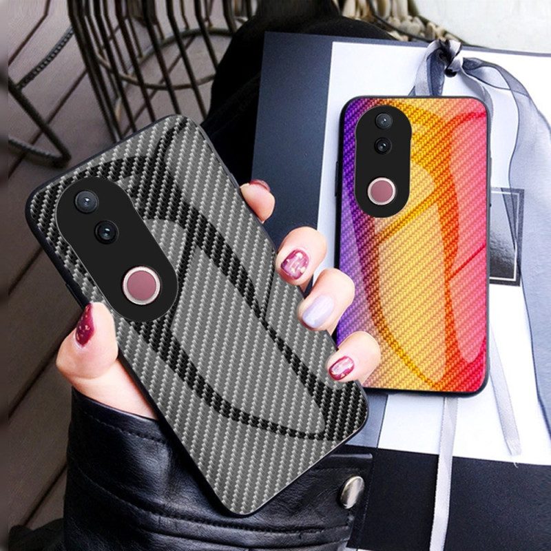 Skal Vivo V50 5g Telefonfodral Härdat Glas I Kolfiber