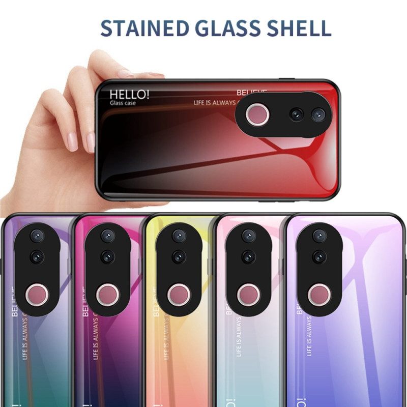 Skal Vivo V50 5g Telefonfodral Hello I Härdat Glas