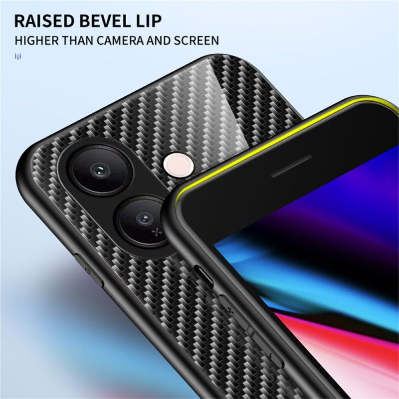Skal Vivo V60 Lite Härdat Glas I Kolfiber