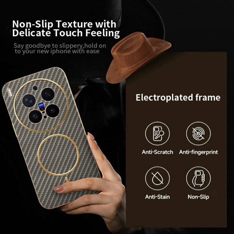 Skal Vivo X300 Pro Telefonfodral Kolfiberstruktur