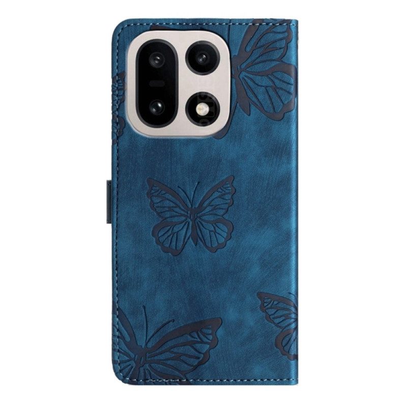 Skyddsfodral Oneplus 15 Mockaeffekt Med Fjärilar