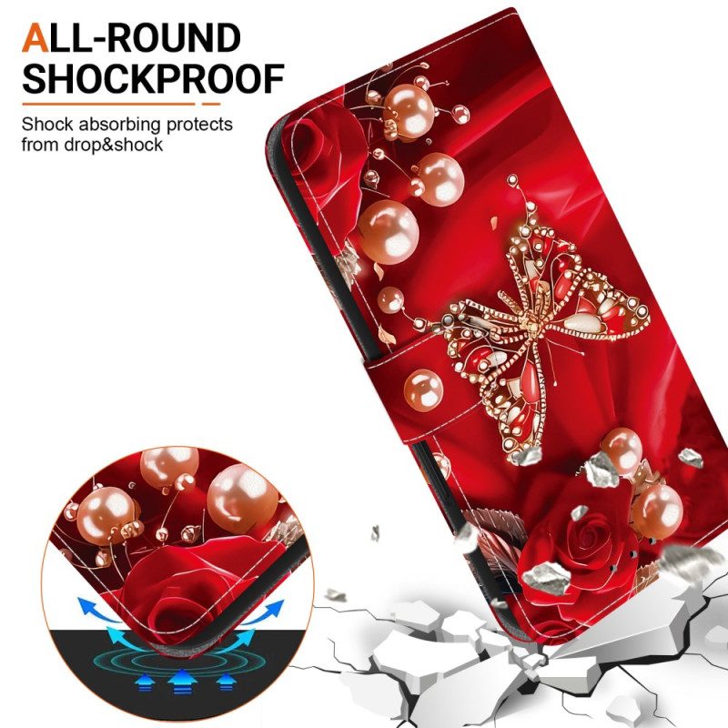 Skyddsfodral Oneplus Nord 5 Röda Fjärilar