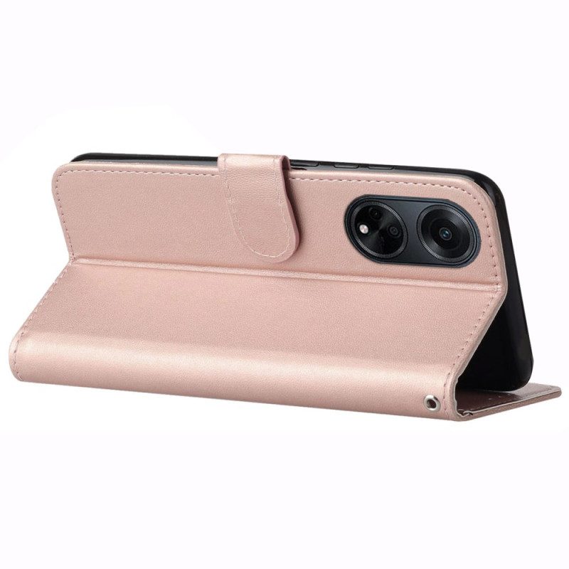 Skyddsfodral Oppo A98 5g Lädereffekt Med Rem