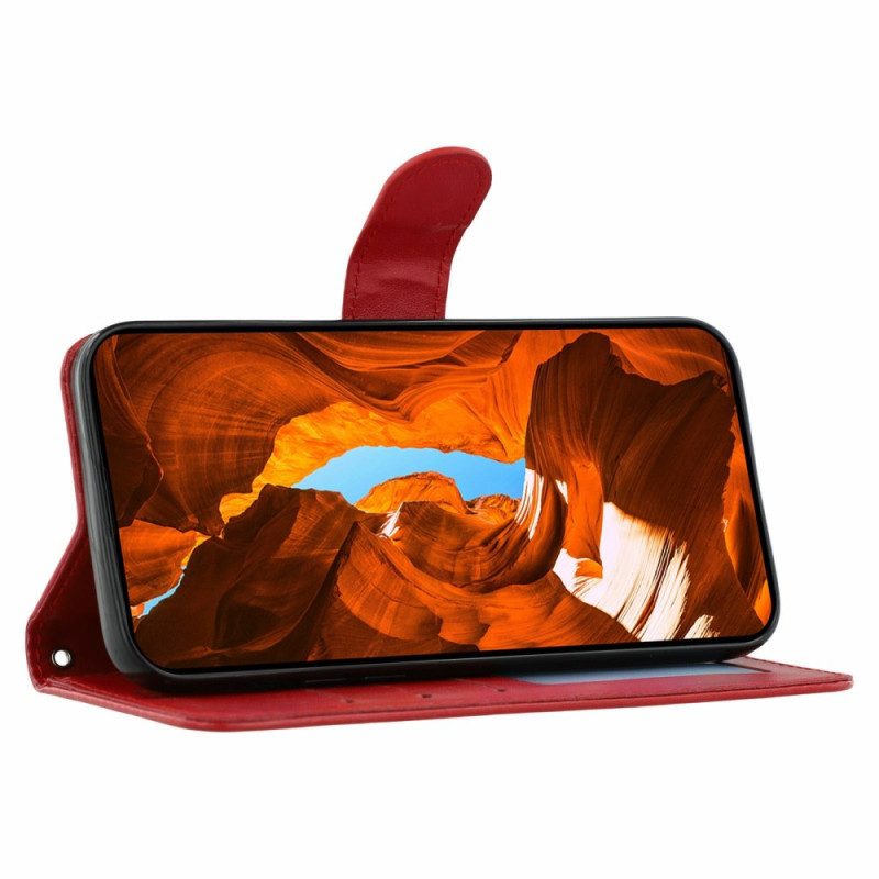 Skyddsfodral Oppo Reno 14 5g Lädereffekt Med Rem