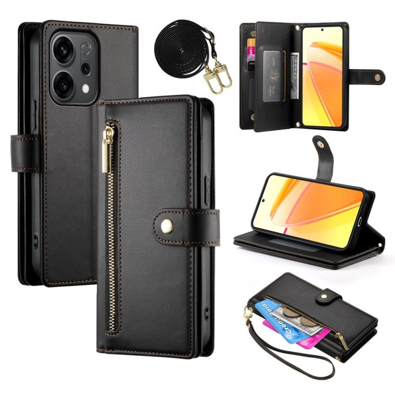 Skyddsfodral Oppo Reno 14 5g Väska Med Dragkedja Och Remmar