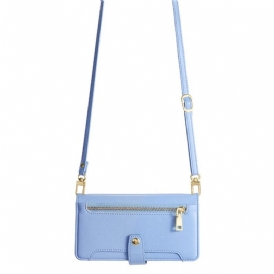 Skyddsfodral Realme 14 5g Plånbok Med Dragkedja Rem Och Axelrem