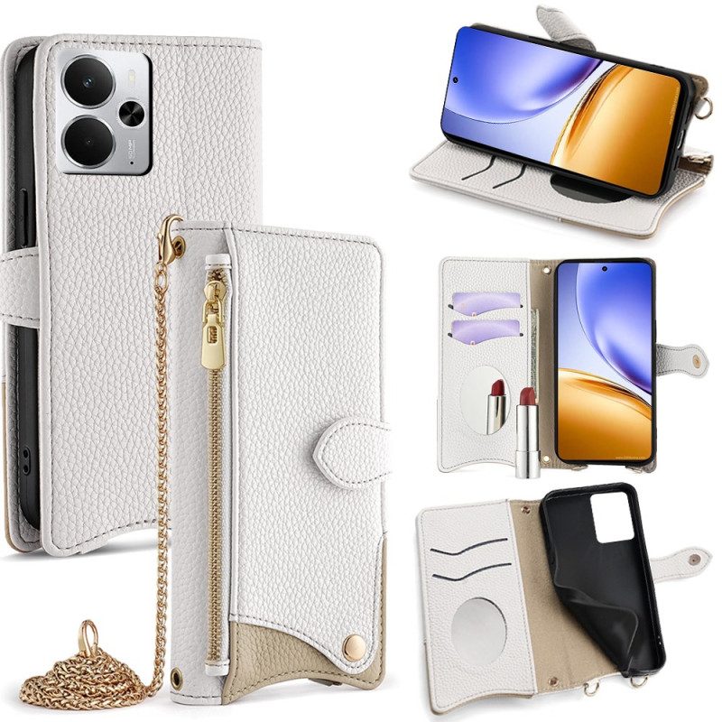 Skyddsfodral Realme 14 5g Plånboksdesign Med Kedja