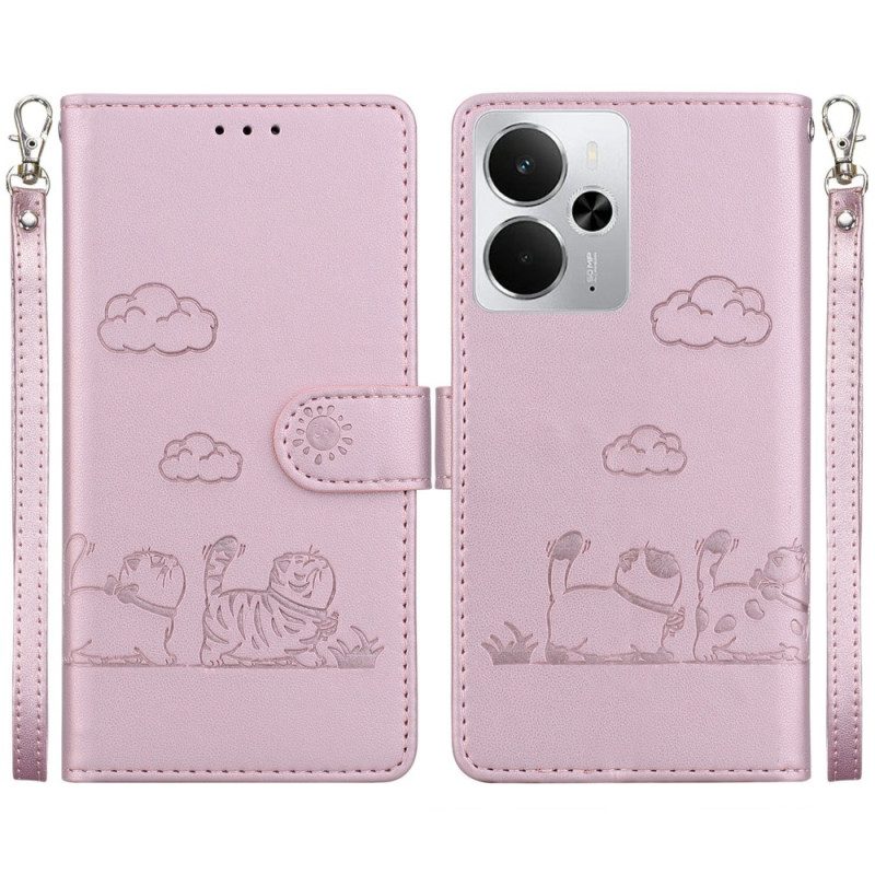 Skyddsfodral Realme 14 5g Rfid-kattmotivrem