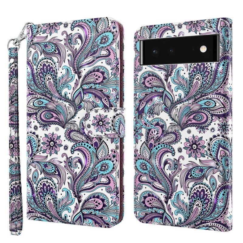 Fodral Google Pixel 7 Pro Med Kedjar Strappy Paisley Mönster