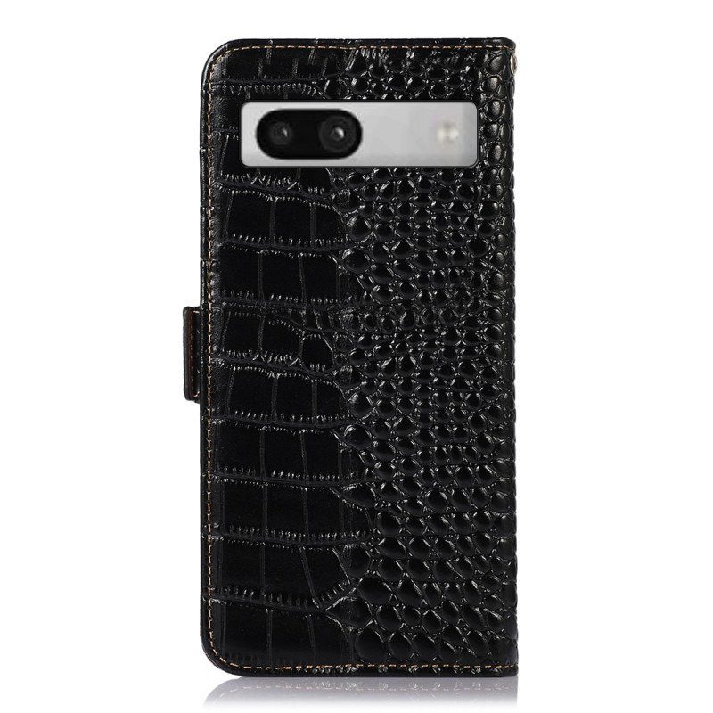 Fodral Google Pixel 7A Crocodile Style Rfid