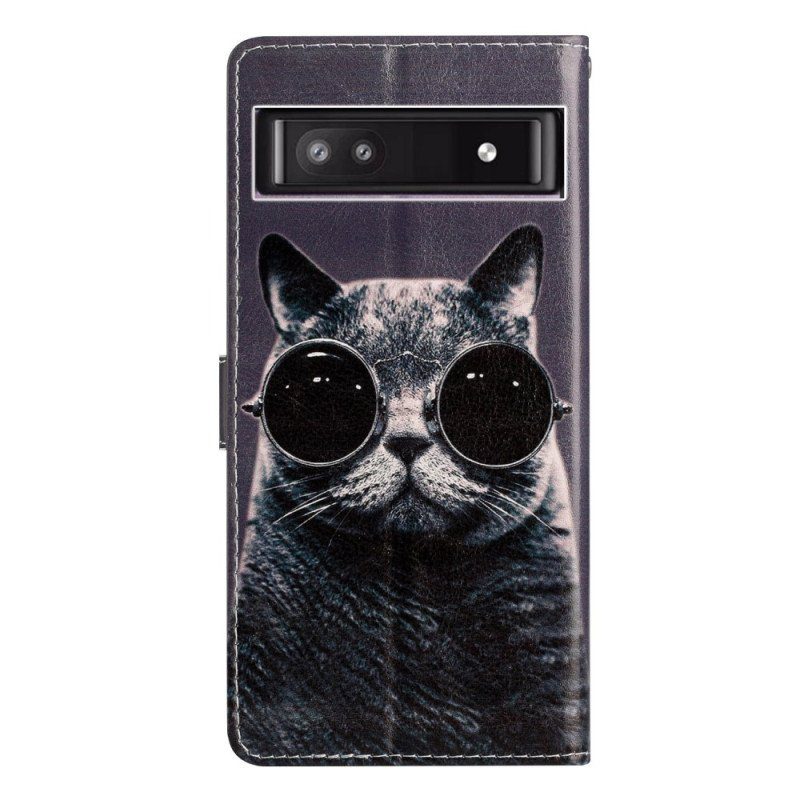 Fodral Google Pixel 7A Med Kedjar Strappy Cat Glasögon