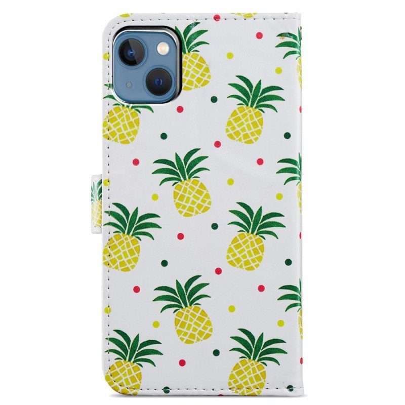 Fodral iPhone 15 Med Kedjar Ananas Med Rem