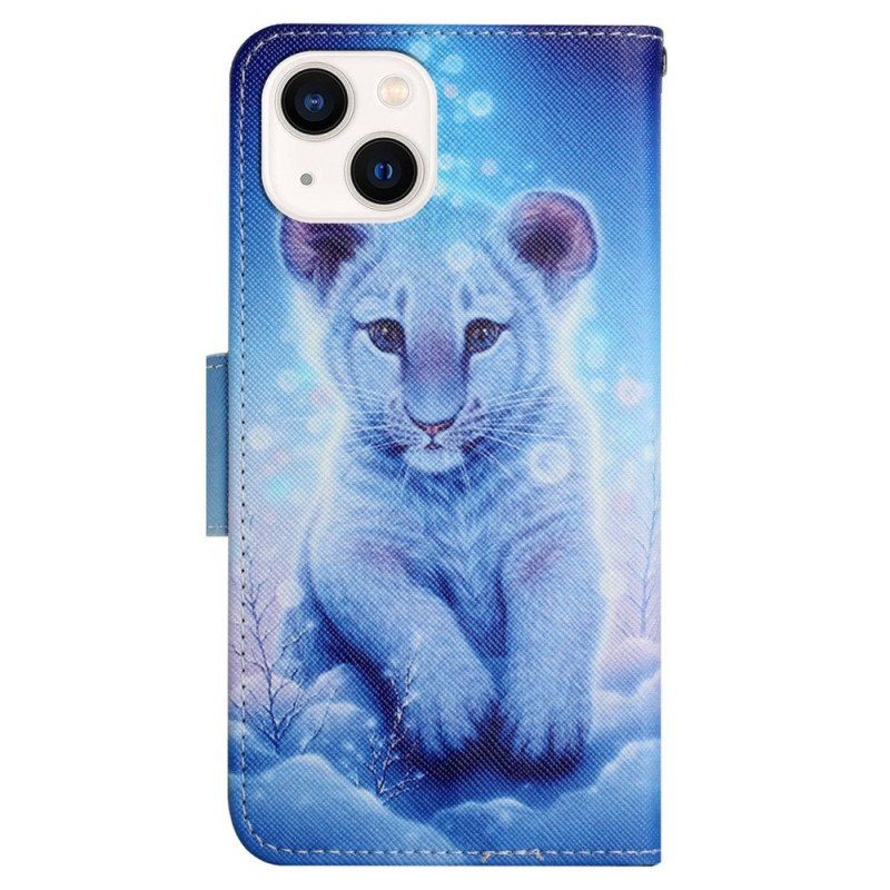 Fodral iPhone 15 Med Kedjar Babyleopard Med Rem