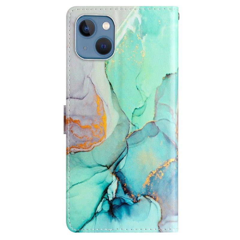 Fodral iPhone 15 Med Kedjar Dekorativ Marmor Med Rem