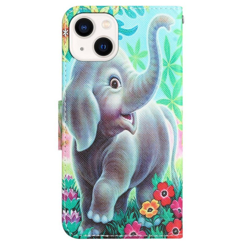 Fodral iPhone 15 Med Kedjar Lanyard Elephant Walk