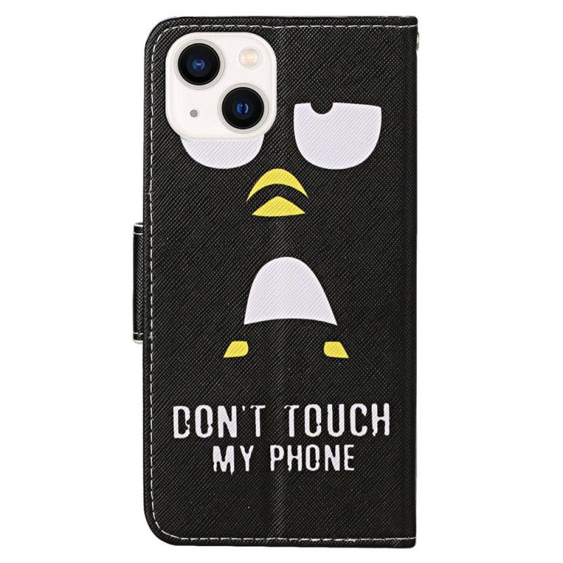 Fodral iPhone 15 Med Kedjar Penguin Rör Inte Vid Min Telefonlina